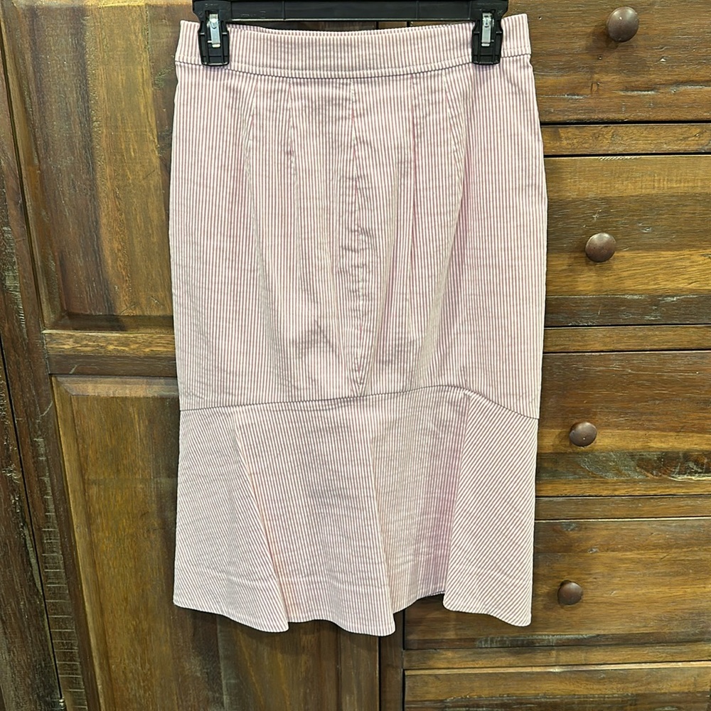 J Crew Pencil Skirt In Seersucker - Picture 4 of 6
